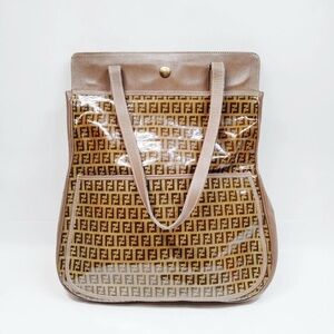 Vintage Fendi Hand Bag  Brown Coated Canvas